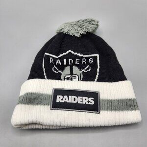 LA Oakland Raiders Budweiser NFL Beanie Toque Hat w Pom Pom NEW One Size